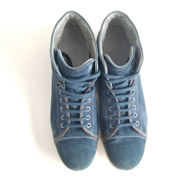 HOGAN REBEL Fashion Sneakers High Top Blue Suede - Picture 6 of 12